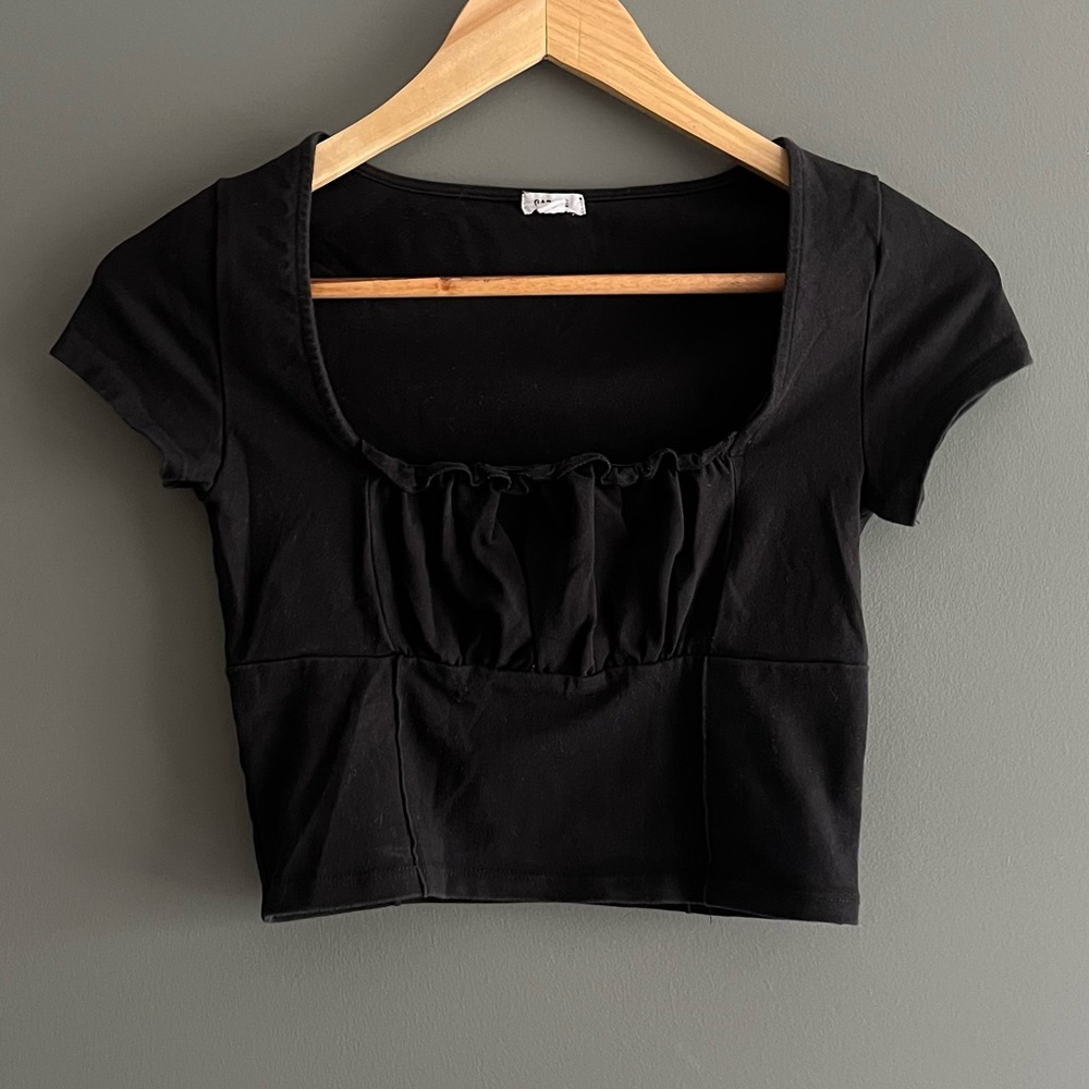 Black Ruffled Women's Top
